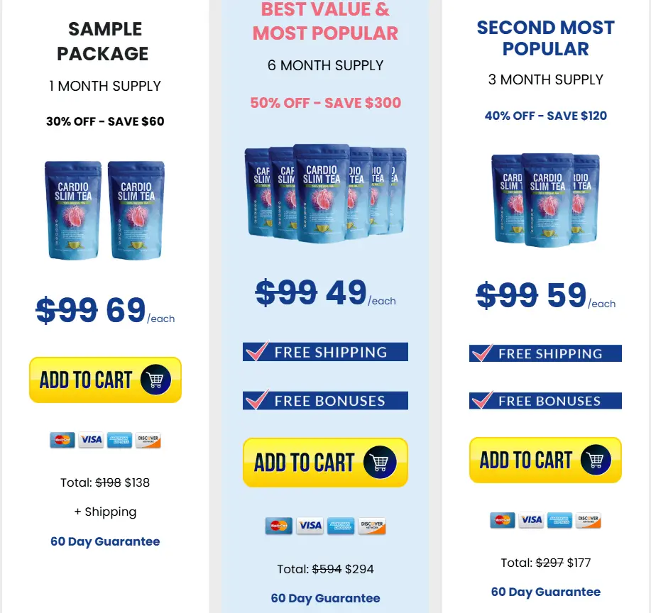 cardio slim tea price